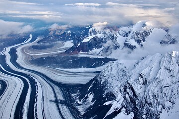 Aerial view Denali National Park Alaska