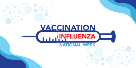 National immunization awareness month observed each year in during August. vector graphic Banner poster, flyer and background design template.
