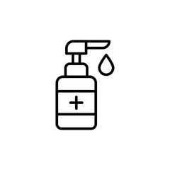 Soap dispenser outline icons, minimalist vector illustration ,simple transparent graphic element .Isolated on white background