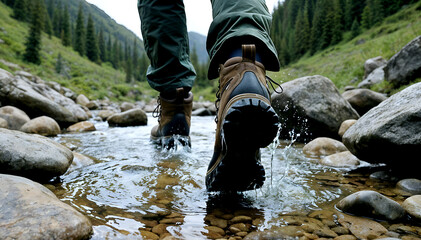 hiking in the mountains