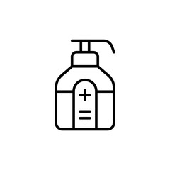 Soap dispenser outline icons, minimalist vector illustration ,simple transparent graphic element .Isolated on white background