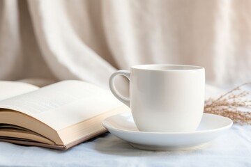 Book mug publication saucer.