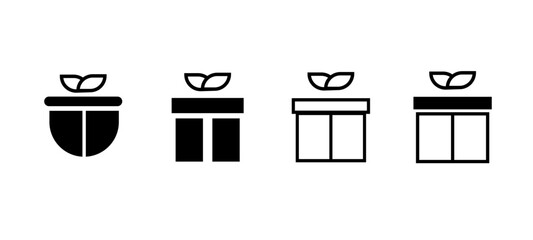 Gift Box Icons Design &ndash; Vector Symbols of Surprise Present with Simple, Linear Elements for Christmas, Eid , Diwali and Other Festivals.