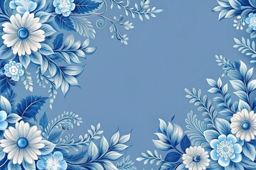 Intricate blue and white floral pattern