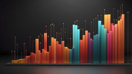 Fototapeta premium Abstract data visualization with vibrant colour gradients ideal for business tech and analytics