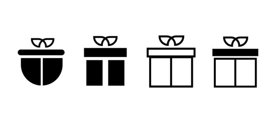 Surprise Present Icons , Minimalistic Gift Box Illustration in Linear Vector Design for Eid, Diwali and Other Festivals.