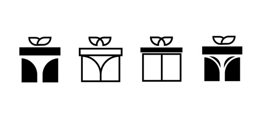 Christmas Gift Box Vector Icons Isolated Present Symbol for Surprise and Celebration Design , Eid , Diwali and Other Festivals.