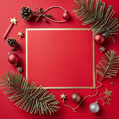 Christmas greeting card with New Year Bcakgroun 2025