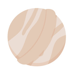 Bath bomb sticker with colorful design in flat cartoon graphic style. Organic bath product for skin care and relaxation. Concept of spa, bodycare, and natural hygiene. Ideal for cosmetic packaging.