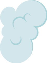 Cartoon cloud shape in soft blue color for decoration. Cute cloud concept with a playful style, suitable for children's art projects, DIY crafts, and creative activities.