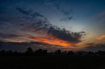 Cloudy sky during sunset.