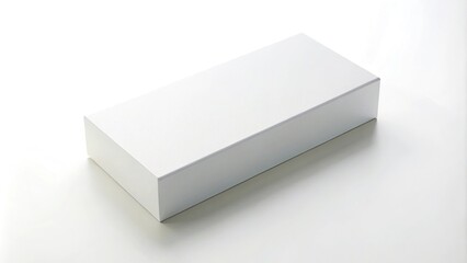 White slim rectangular box from top front view silhouette