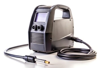 Isolated image of shielded metal arc welding equipment on white background