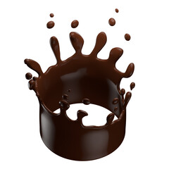 coffee round splash isolated on a white background. 3d render