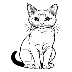Obraz premium Cat . Animal black and white illustration . Logo design, for use in graphics.