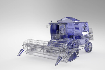 Agricultural vehicles, combine harvester, isolated model