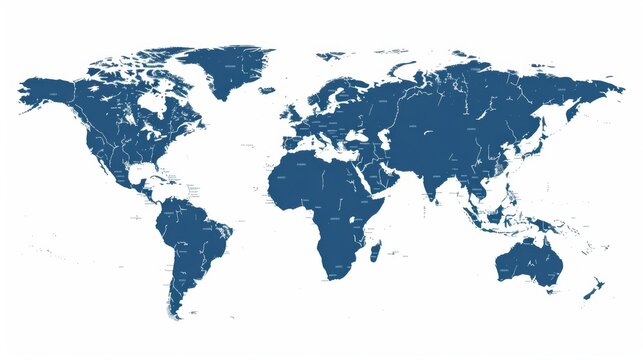 world mapd on a white background