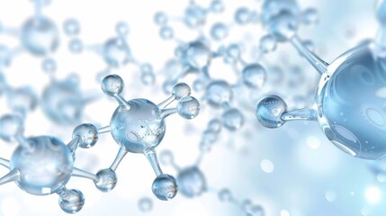 Glass molecules model. Reflective and refractive abstract molecular shape