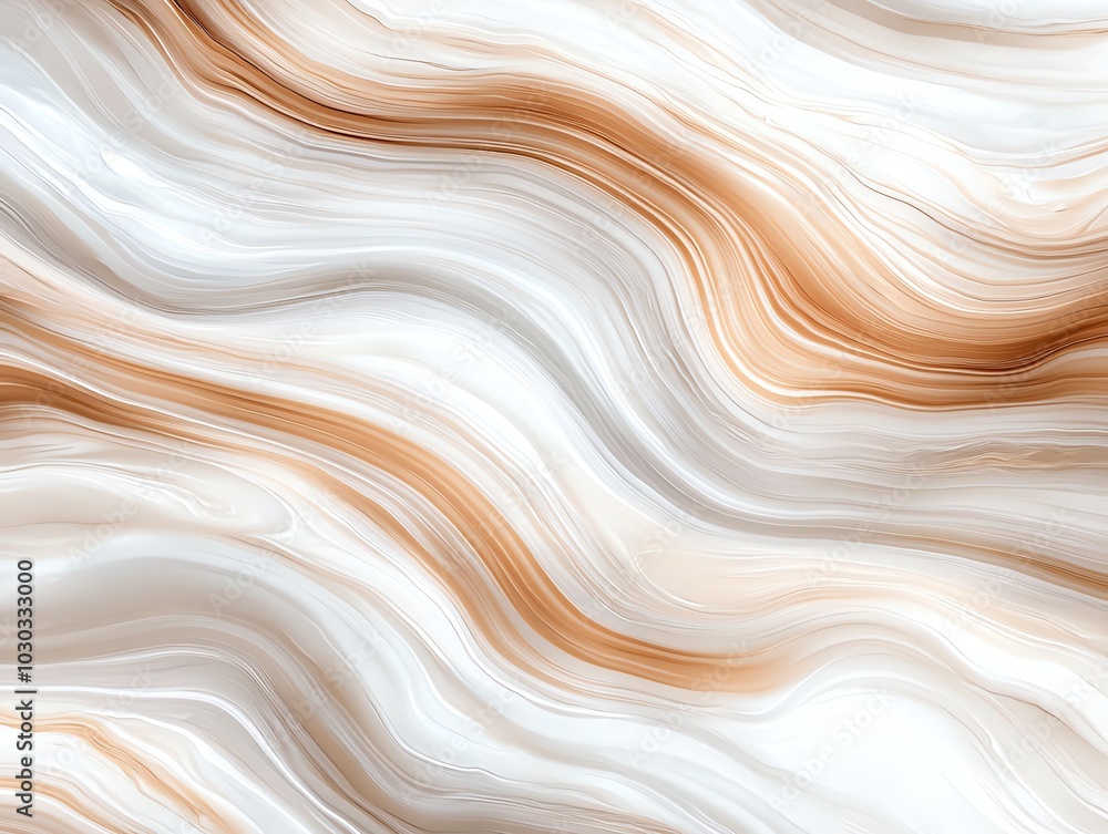 Poster beautiful abstract wave pattern in soft white and warm beige tones, perfect for design projects and 