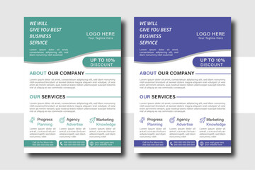 Creative and clean corporate flier template. Vector illustration.Modern presentation card with a4 size.