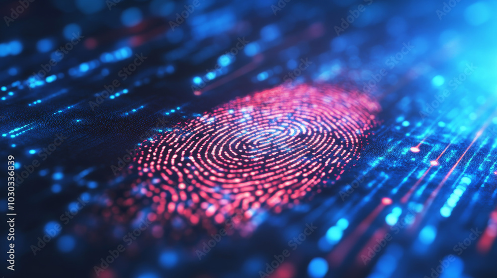 Poster fingerprint scanning offers secure access through biometric identification. this concept emphasizes 