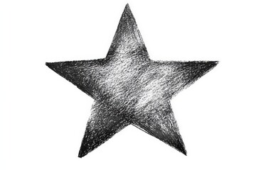 Obraz premium Grunge Star Drawing in Black Graphite Pencil