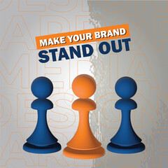  poster featuring chess and the phrase Make Your Brand Stand Out