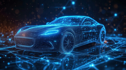 A smart car composed of 3D technology particle lines