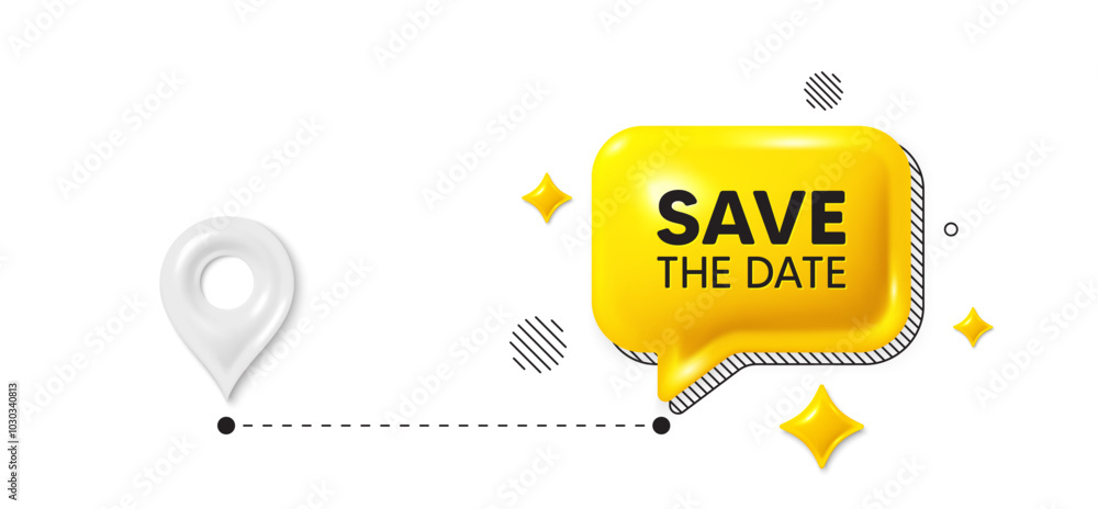 Poster road journey position 3d pin. save the date tag. calendar meeting offer. save appointment message. s
