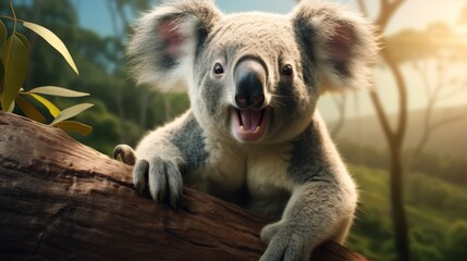 Obraz premium Happy koala pleased to welcome you.
