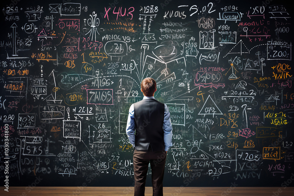 Aufkleber scientists solving formula in a classroom generative ai image