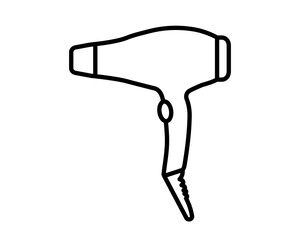 Hair dryer Line Icon vector fashion hairdryer of hairdresser to blow-dry and electric hair-dryer blower illustration. Barber styling appliance.