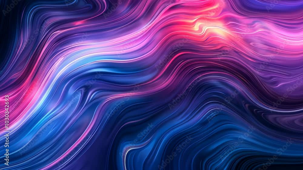 Poster abstract pink and blue waves swirl and flow, creating a dynamic and mesmerizing pattern