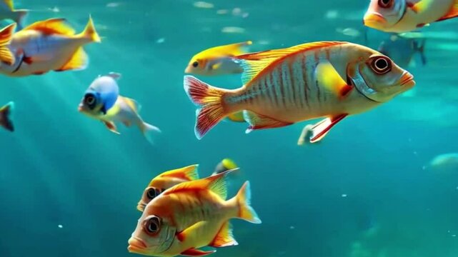 fish swimming in aquarium