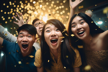 Asian traditional zodiac new year celebration, people appreciate culture heritage Generative AI