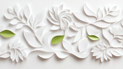 Intricate paper cut vine and tendril pattern with fine lines and graceful curves, paper cut vine, delicate botanical pattern