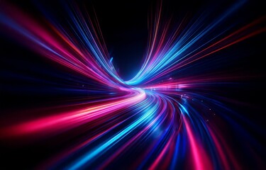 Fototapeta premium Abstract image of swirling colorful lines in a dark space.