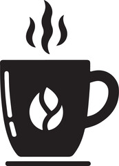 Coffee cups icons silhouette vector  