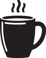Coffee cups icons silhouette vector  