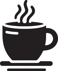 Coffee cups icons silhouette vector  
