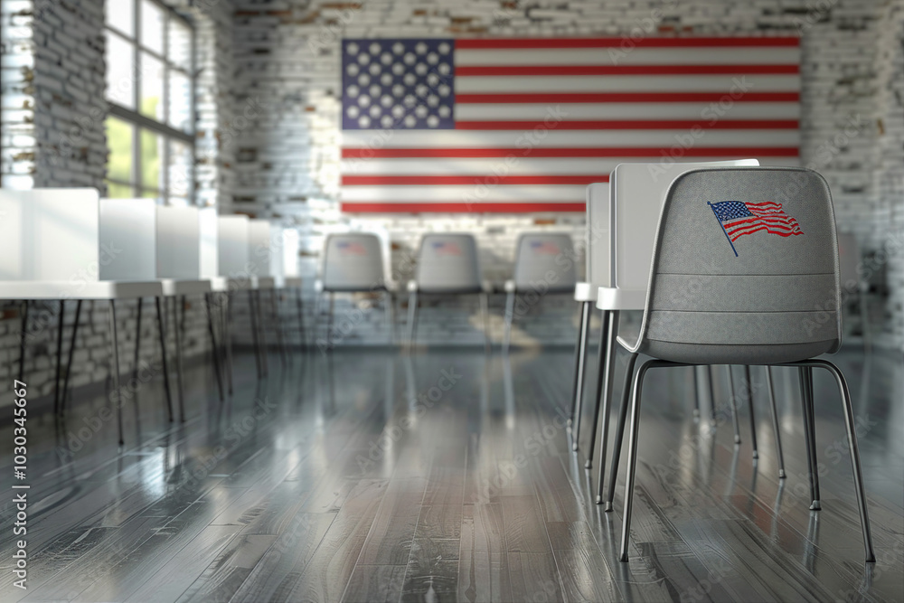 Poster casting vote in ballot box at event generative ai