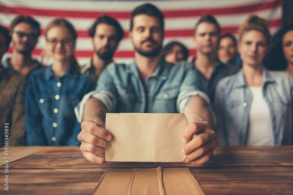 Wall mural election official voting process made with ai generative technology