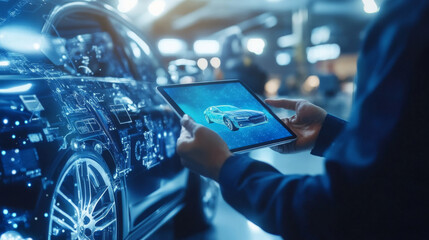 The Smart Car Service Diagnostics Software enables mechanics to efficiently inspect vehicles using a digital tablet, providing real-time data, customizable checklists, and seamless customer communicat