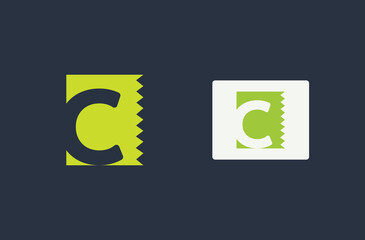 Minimalist Letter C Ticket Logo, Perfect for Concerts and Cinema