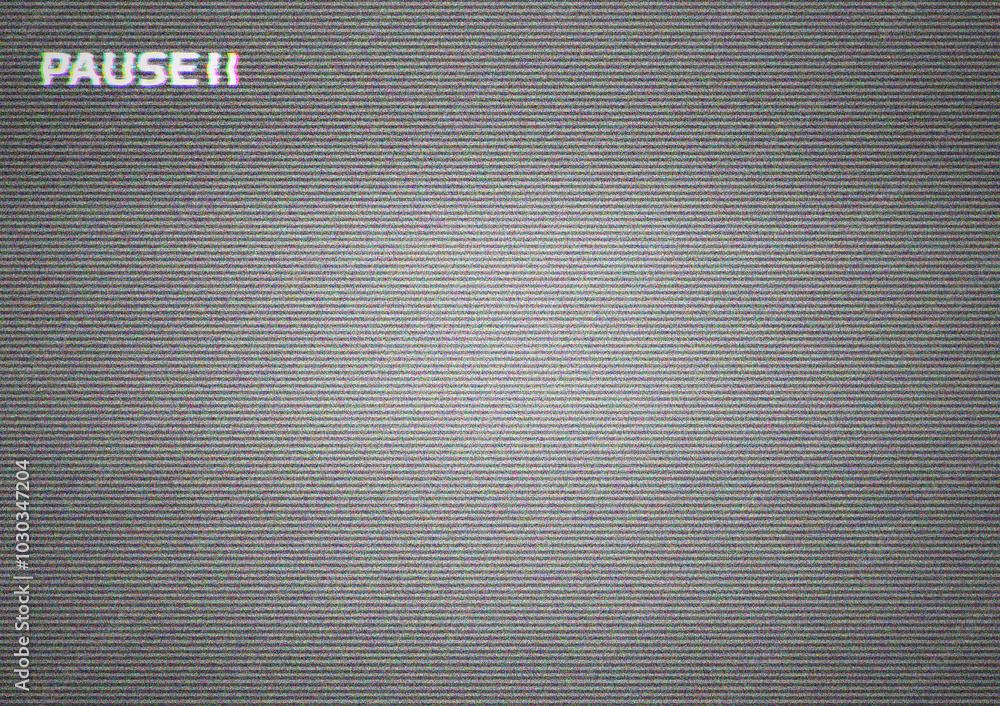 Poster tv screen texture with glitch text pause. hdtv no signal problems. bad tv signal on tv screen noise 