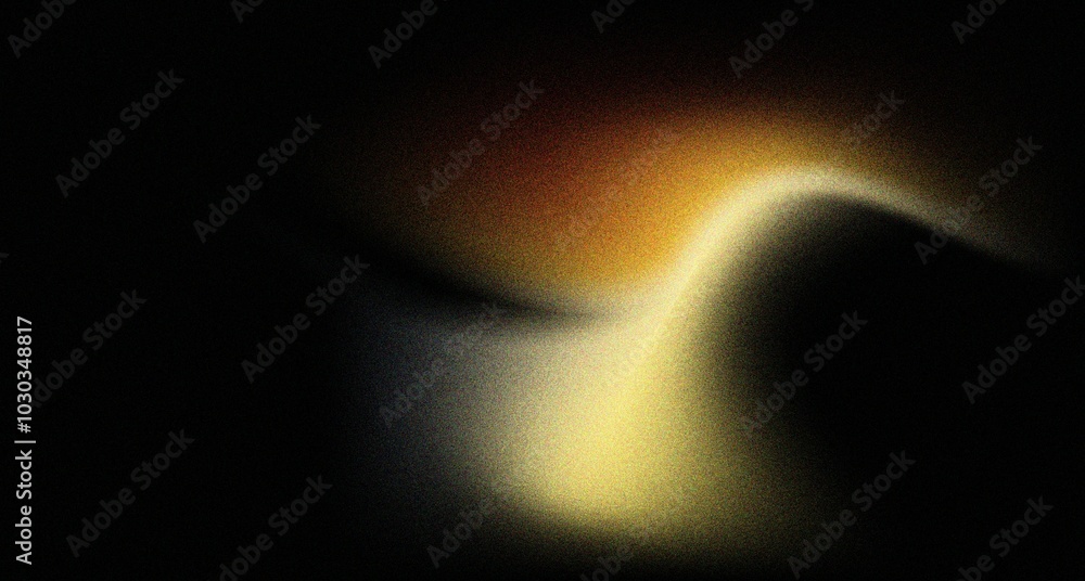 Poster abstract gradient noise grain background of warm yellow and dark black colors, perfect for design an