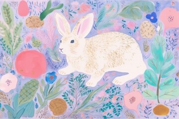 Obraz premium Rabbit art painting animal.