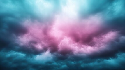 Obraz premium Dynamic sky filled with vibrant pink and blue clouds, creating a captivating and dramatic atmosphere with a sense of movement and shifting weather patterns.