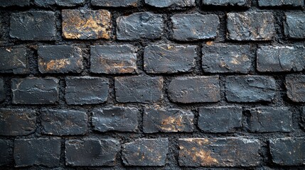 Obraz premium Dark black brick wall with rough texture and subtle weathering Generative AI