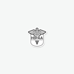 HIPAA Compliance Icon sticker isolated on gray background
